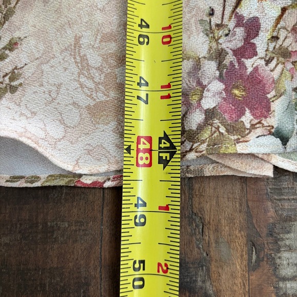 Sundance Floral Maxi XL Boho Fairycore Sleeveless Ruffle Asymmetrical Hem Blush - Picture 6 of 11